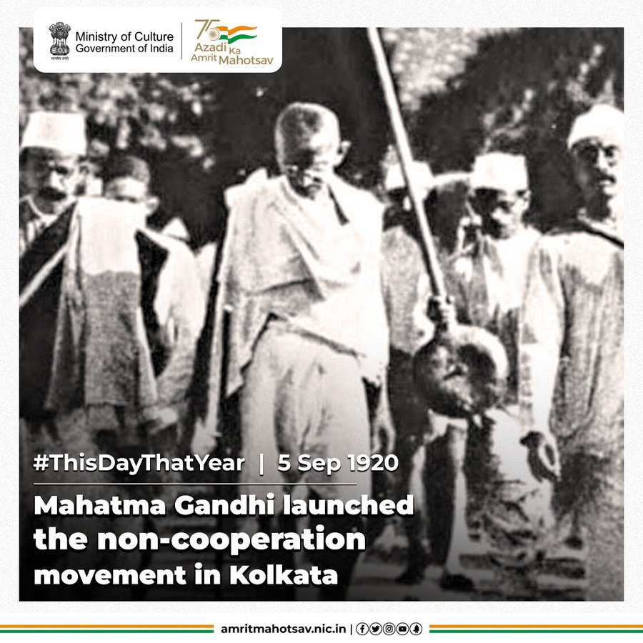 Mahatma Gandhi launched the non-cooperation movement in Kolkata ...